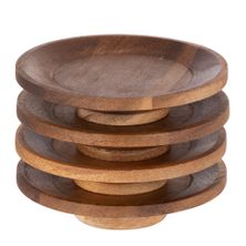 CANAPE DRINK TOPPERS SET-4 ACACIA 9CM, D&W