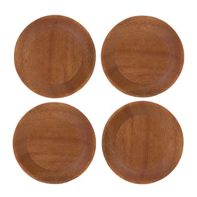 CANAPE DRINK TOPPERS SET-4 ACACIA 9CM, D&W