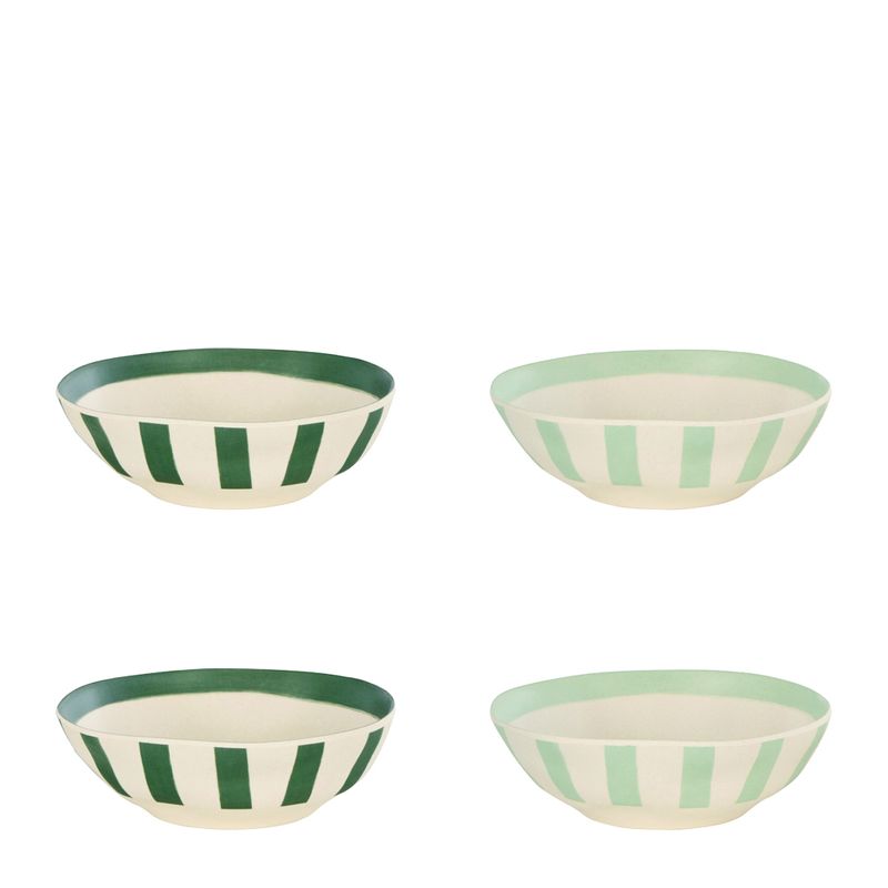 BOWLS SET-4 BAMBOO MIXED GREEN 18.8CM, D&W