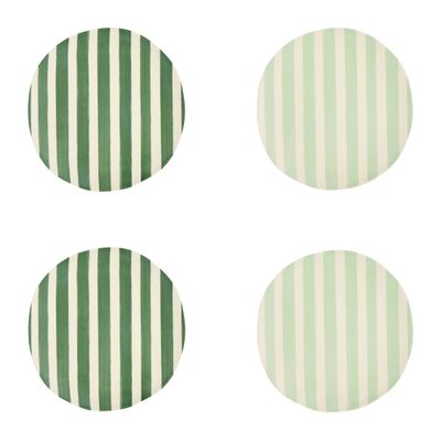 SIDE PLATES SET-4 BAMBOO MIXED GREEN 20.8CM, D&W