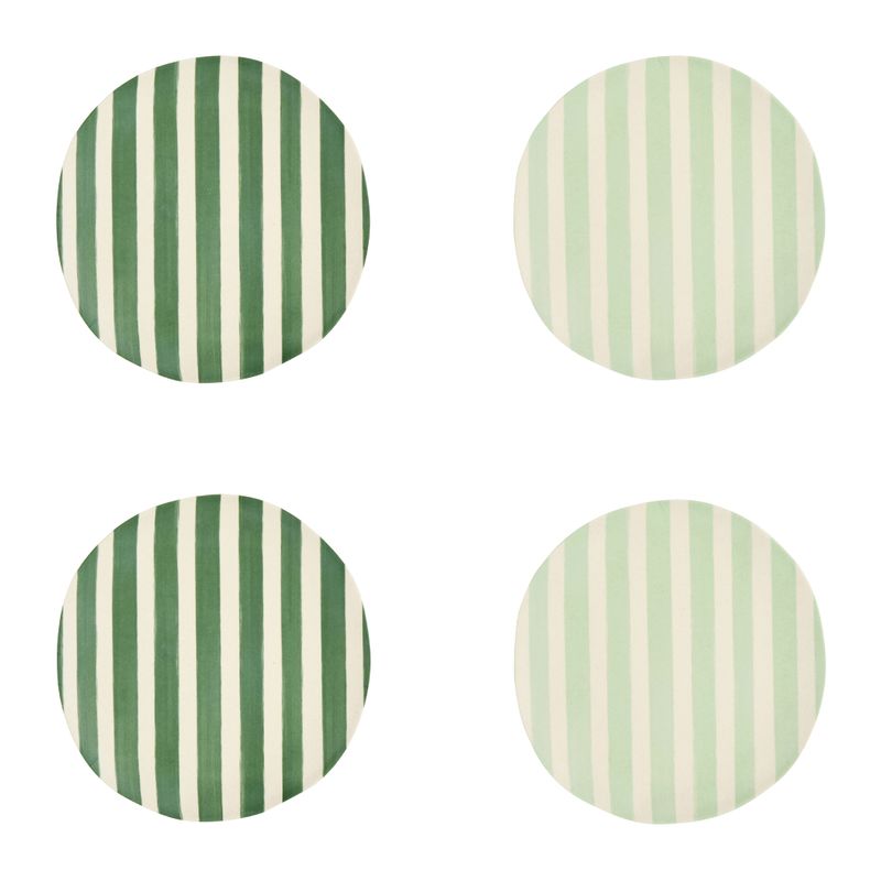 SIDE PLATES SET-4 BAMBOO MIXED GREEN 20.8CM, D&W