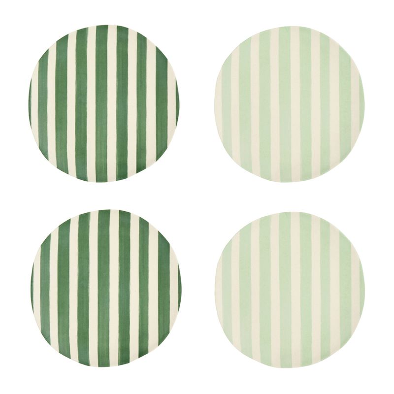PLATES SET-4 BAMBOO MIXED GREEN 27.6CM, D&W