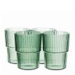 TUMBLER 400ML SET-4 GREEN RPET, D&W