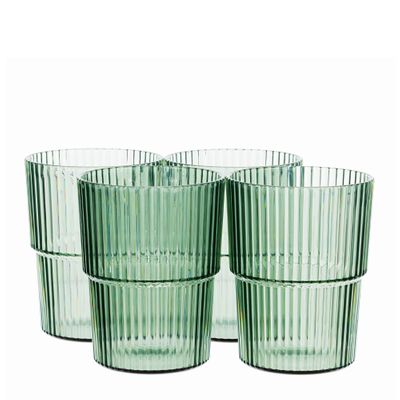 TUMBLER 400ML SET-4 GREEN RPET, D&W