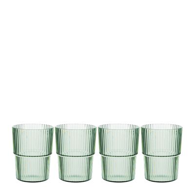 TUMBLER 400ML SET-4 GREEN RPET, D&W