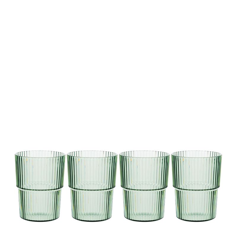 TUMBLER 400ML SET-4 GREEN RPET, D&W