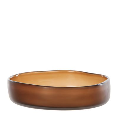 BOWL SERVING GLASS AMBER 22.5CM, NEVOSO