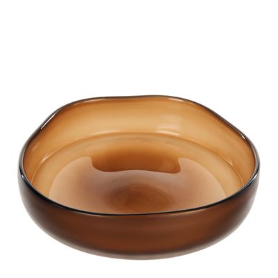 BOWL SERVING GLASS AMBER 22.5CM, NEVOSO
