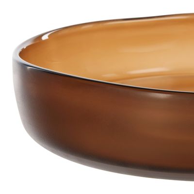 BOWL SERVING GLASS AMBER 22.5CM, NEVOSO