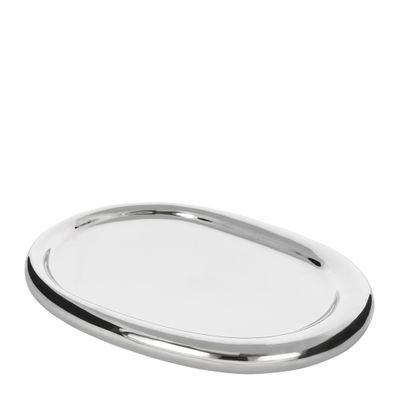 SERVING DISH OVAL CHROME 39X29X4CM, PRATA