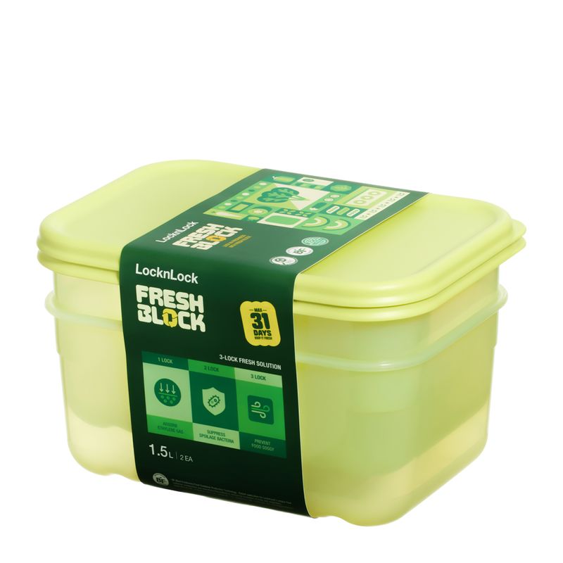 STORER FRESH BLOCK 2PC 1.5LT, LOCK & LOCK