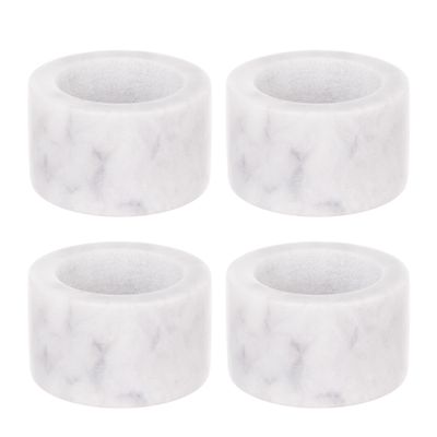 NAPKIN RINGS GREY MARBLE SET-4, NUVOLO