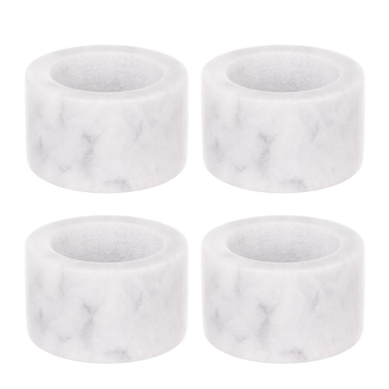 NAPKIN RINGS GREY MARBLE SET-4, NUVOLO