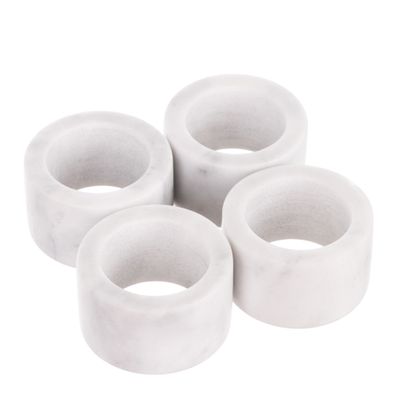 NAPKIN RINGS GREY MARBLE SET-4, NUVOLO