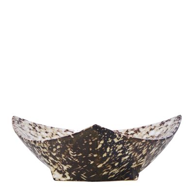 BOWL SERVING TRI MOTTLED GREY 19CM, EZRA