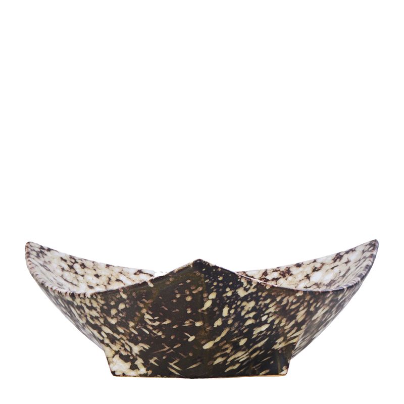 BOWL SERVING TRI MOTTLED GREY 19CM, EZRA