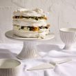 CAKE SERVER PORCELAIN WHT 25.5CM, D&W