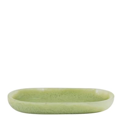 PLATTER OVAL PISTACHIO RESIN 25.5X14CM, KIP