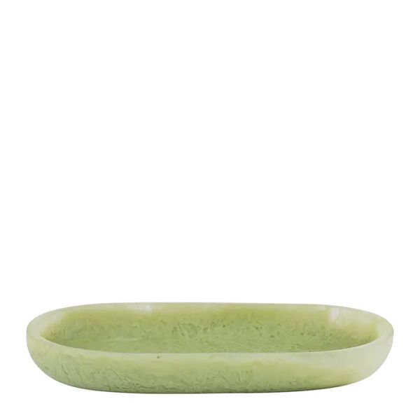 PLATTER OVAL PISTACHIO RESIN 25.5X14CM, KIP
