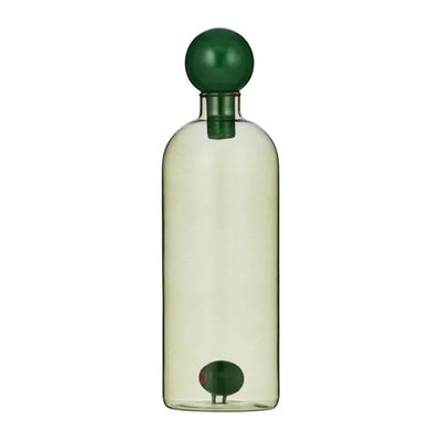 OIL BOTTLE GLASS GREEN 21.5CM, OLIVE