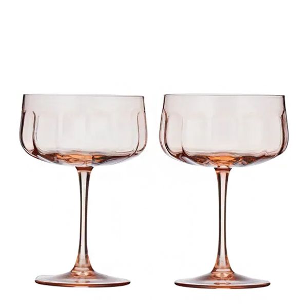 GLASS COUPE SET-2 PEACH 11X16CM, STUDIO