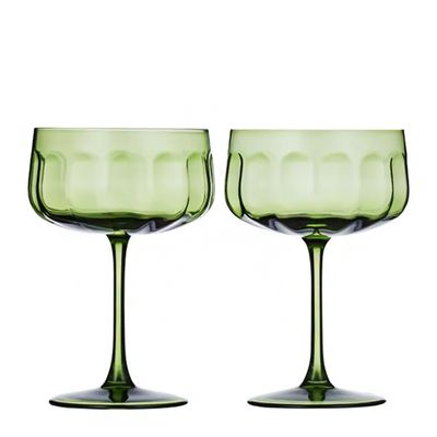 GLASS COUPE SET-2 OLIVE 11X16CM, STUDIO