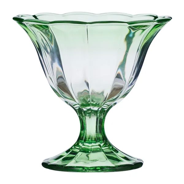 GLASS SUNDAE GREEN 12.5X11.5CM, ABBY