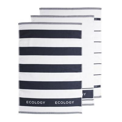 TEATOWEL COTTON SET-3 50X75CM SLATE, FOLD