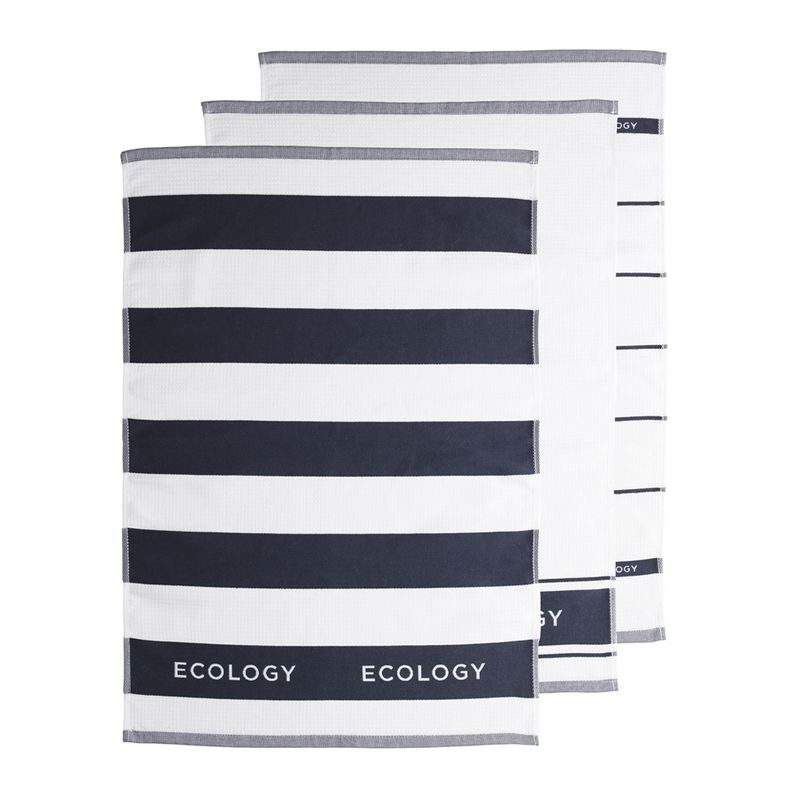 TEATOWEL COTTON SET-3 50X75CM SLATE, FOLD