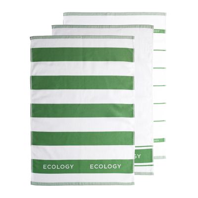 TEATOWEL COTTON SET-3 50X75CM SAGE, FOLD