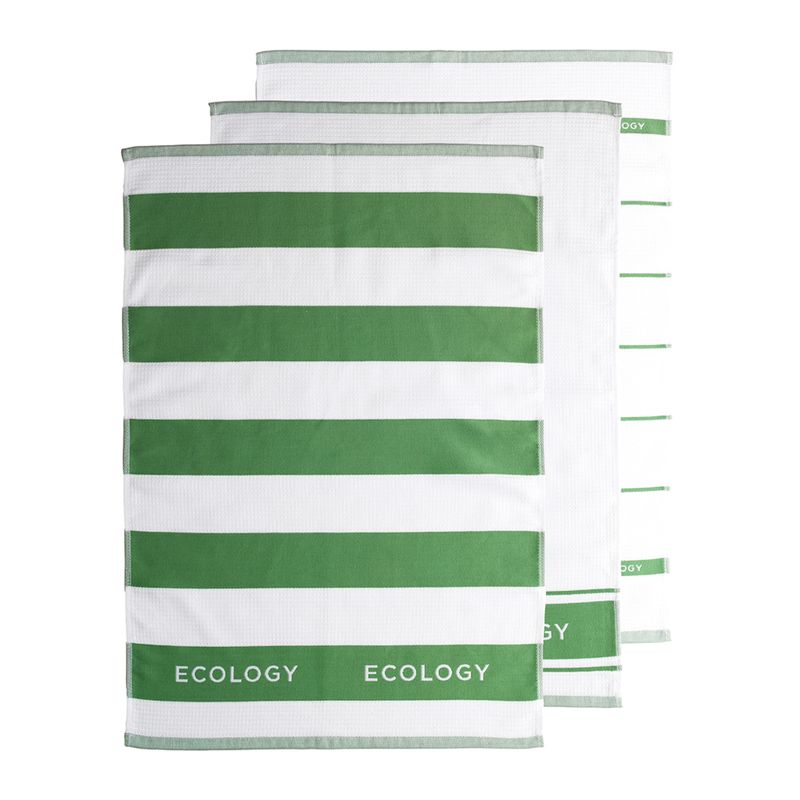 TEATOWEL COTTON SET-3 50X75CM SAGE, FOLD