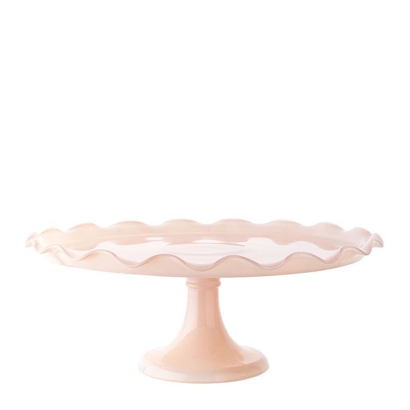 CAKE STAND PINK SALT 33CM, RUFFLE