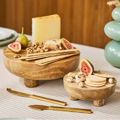 STAND ACACIA ROUND FOOTED 25X9CM, DRIFT
