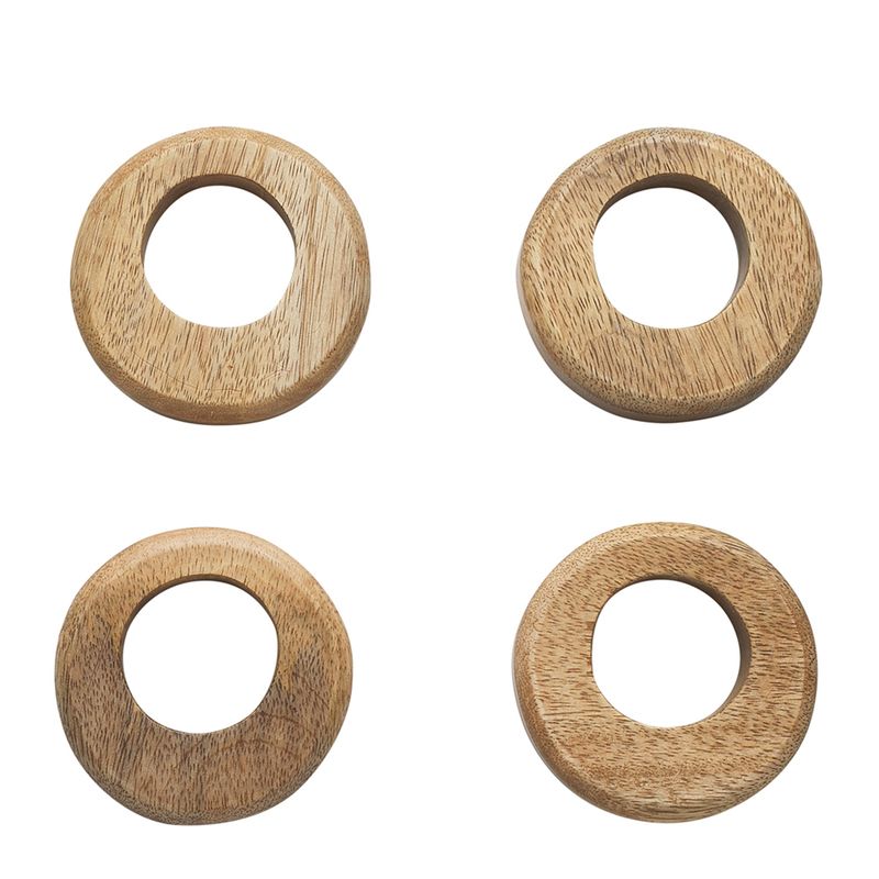 NAPKIN RINGS WOODEN SET-4 8CM, DRIFT