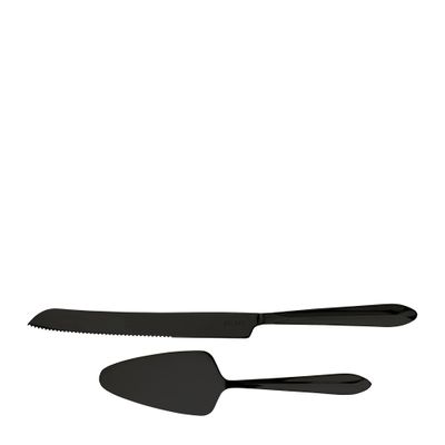 CAKE KNIFE & CAKE SERVER SET/2 BLK, SPLAYD