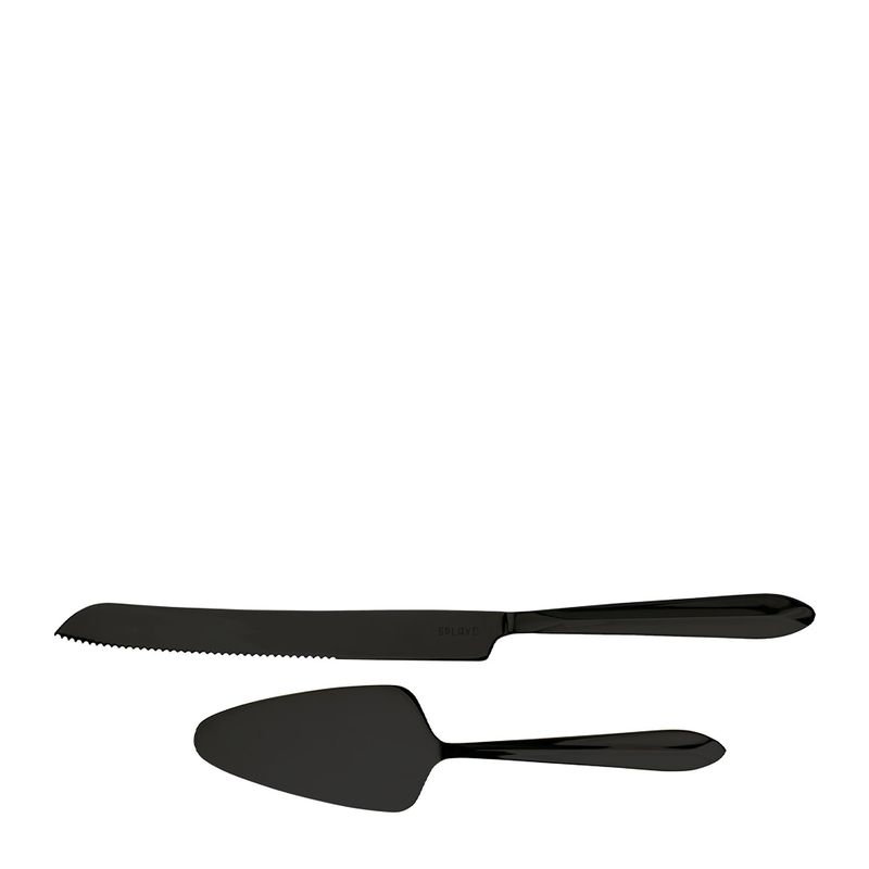 CAKE KNIFE & CAKE SERVER SET/2 BLK, SPLAYD