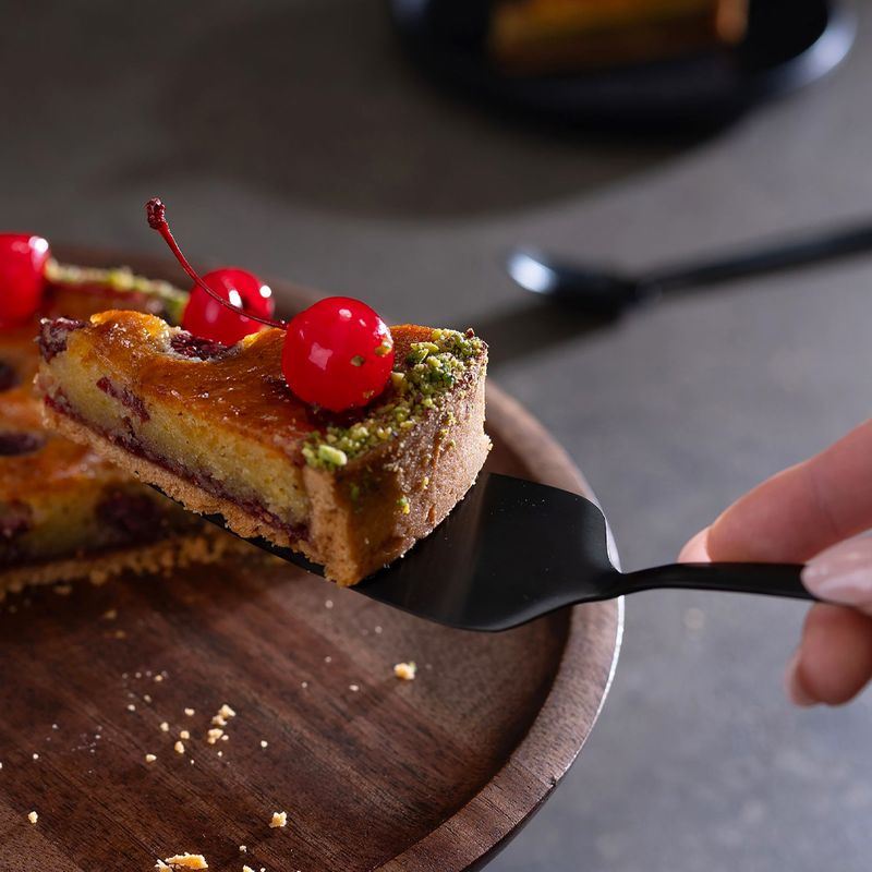 CAKE KNIFE & CAKE SERVER SET/2 BLK, SPLAYD