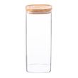 STORAGE JAR W/WOODEN LID SQ 1.9LTR, ARGON