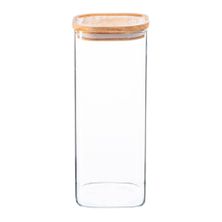 STORAGE JAR W/WOODEN LID SQ 1.9LTR, ARGON