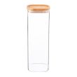 STORAGE JAR W/WOODEN LID SQ 2.2LTR, ARGON