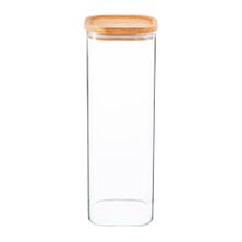 STORAGE JAR W/WOODEN LID SQ 2.2LTR, ARGON