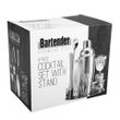 COCKTAIL SET W/STAND, 8 PCE S/S BARTENDER