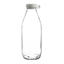 BOTTLE ROUND MILK GLASS W/WHITE LID, ARGON