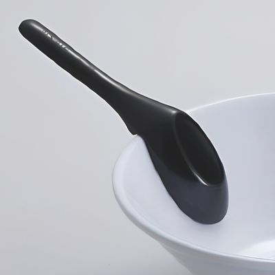 SPOON CHINESE BLK W/ NOTCH REST MELAMINE