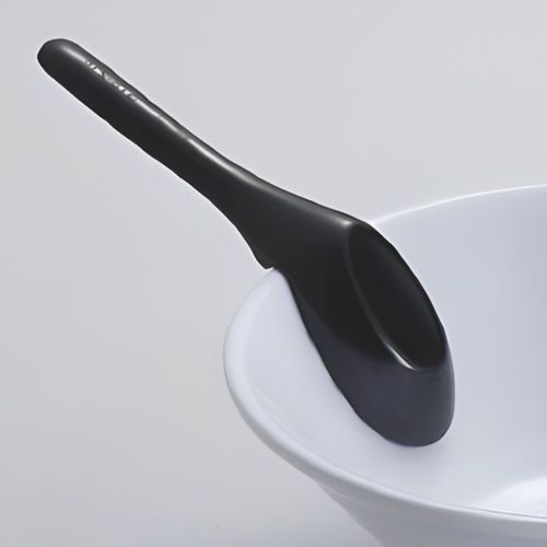 SPOON CHINESE BLK W/ NOTCH REST MELAMINE