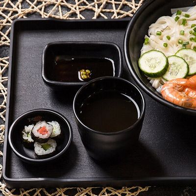 TEA CUP 70MM MATTE BLACK MELAMINE, KATACHIWARE