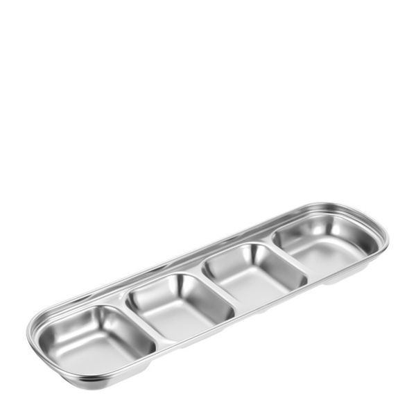 CONDIMENT DISH 4COMP S/S, KATACHIWARE