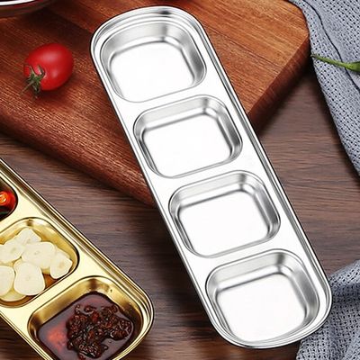 CONDIMENT DISH 4COMP S/S, KATACHIWARE