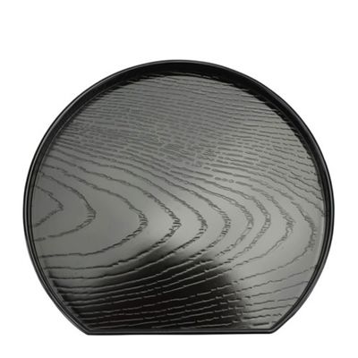 HALF MOON SUSHI PLATE BLACK 140X130MM