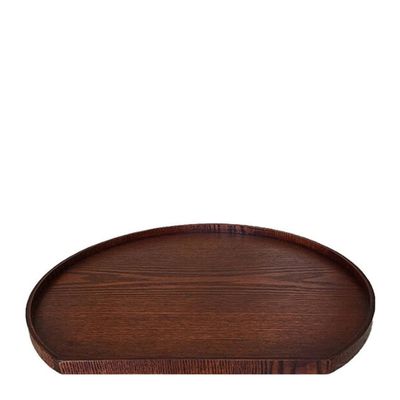 TRAY SERVING WOODEN HALF MOON 280MM